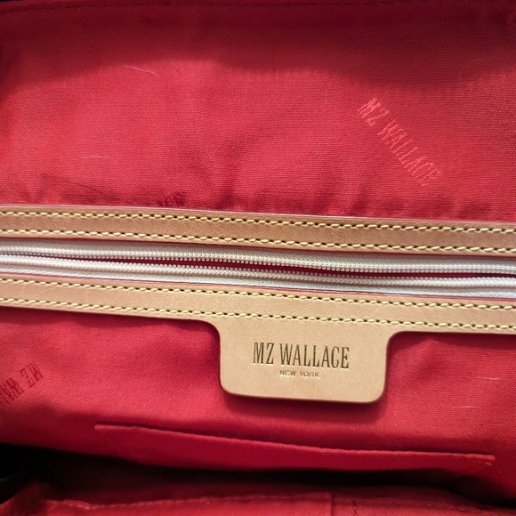 Navy, gold and red nylon MZ Wallace Sloane satchel like new condition - Picture 5 of 8